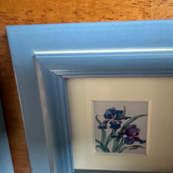 Pair of 2 framed miniature paintings by Australian artist Sarah Zhu - Picture 5 of 6